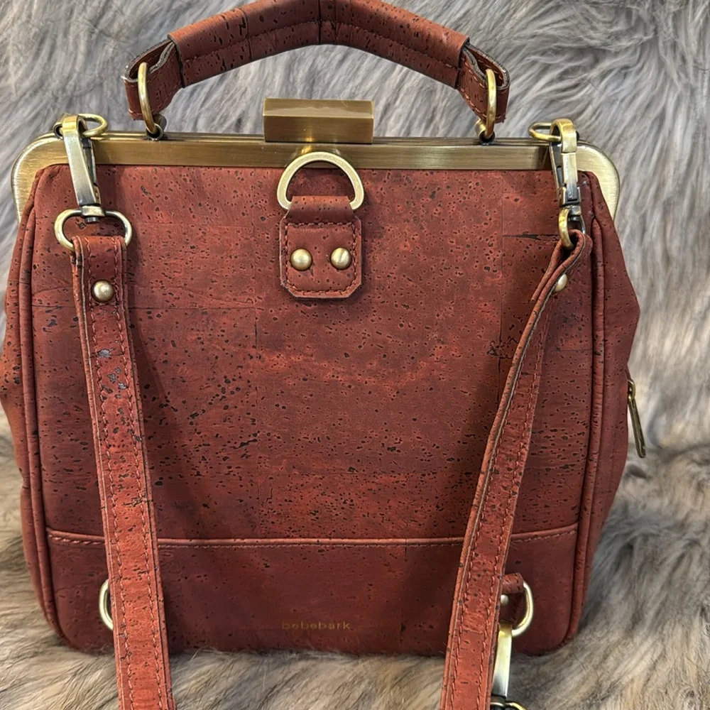 Rust Brown Women's Backpack Purse - Classic Structured Top-Handle Backpack